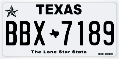 TX license plate BBX7189