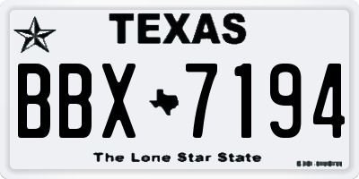 TX license plate BBX7194