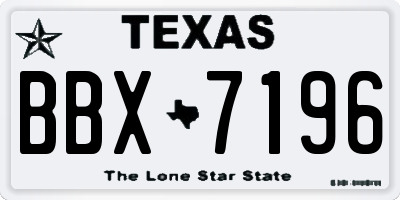 TX license plate BBX7196