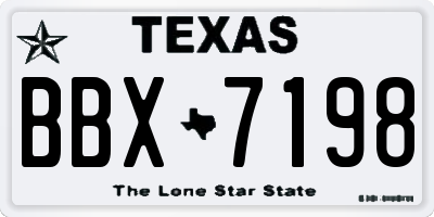 TX license plate BBX7198