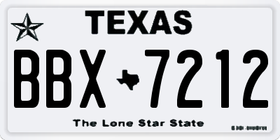 TX license plate BBX7212