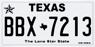 TX license plate BBX7213