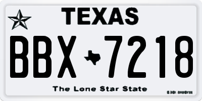 TX license plate BBX7218