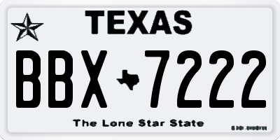 TX license plate BBX7222
