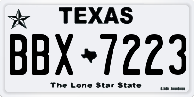 TX license plate BBX7223