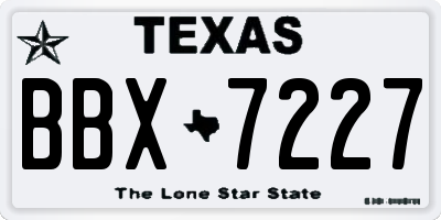 TX license plate BBX7227