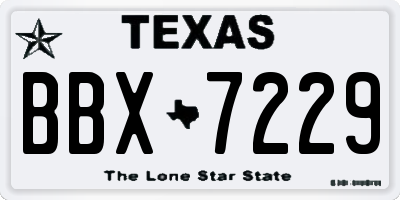 TX license plate BBX7229