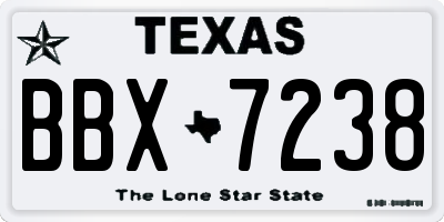 TX license plate BBX7238