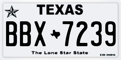 TX license plate BBX7239