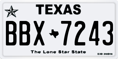 TX license plate BBX7243