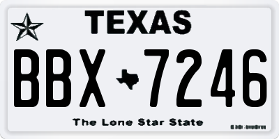 TX license plate BBX7246