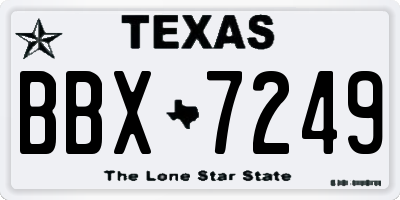 TX license plate BBX7249