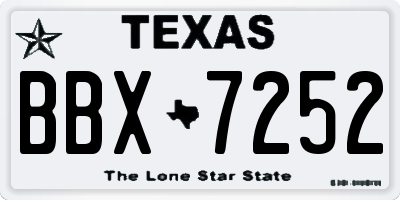 TX license plate BBX7252