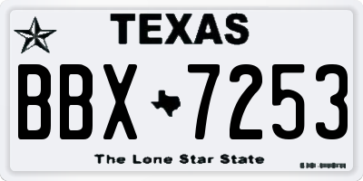 TX license plate BBX7253