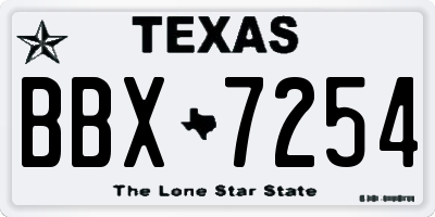 TX license plate BBX7254