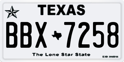 TX license plate BBX7258