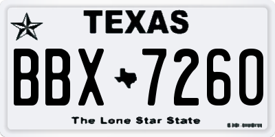 TX license plate BBX7260