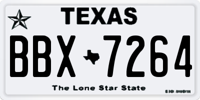 TX license plate BBX7264