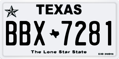 TX license plate BBX7281