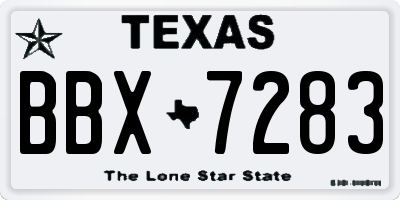 TX license plate BBX7283
