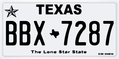 TX license plate BBX7287