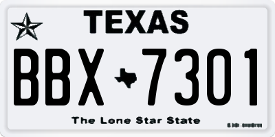 TX license plate BBX7301