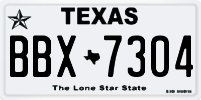 TX license plate BBX7304
