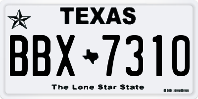 TX license plate BBX7310