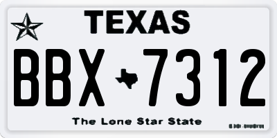 TX license plate BBX7312