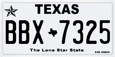 TX license plate BBX7325