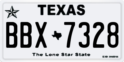 TX license plate BBX7328