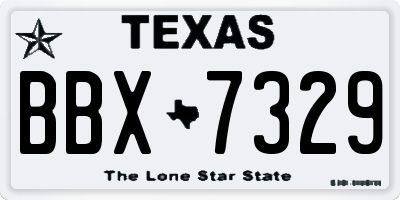 TX license plate BBX7329