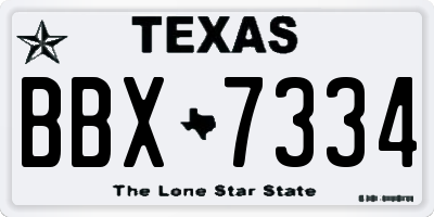 TX license plate BBX7334