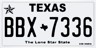 TX license plate BBX7336