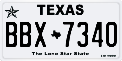 TX license plate BBX7340
