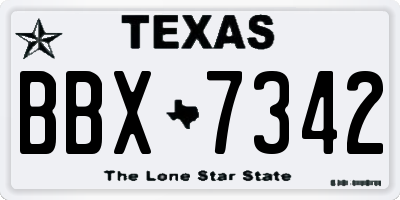 TX license plate BBX7342