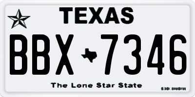 TX license plate BBX7346
