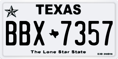 TX license plate BBX7357