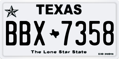 TX license plate BBX7358