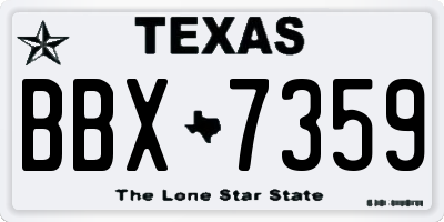 TX license plate BBX7359