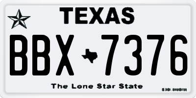 TX license plate BBX7376