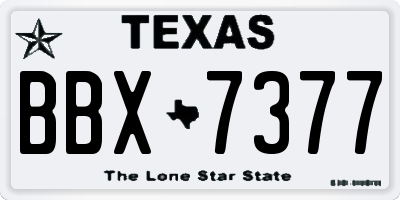 TX license plate BBX7377