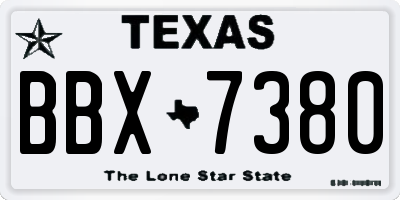TX license plate BBX7380