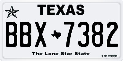 TX license plate BBX7382