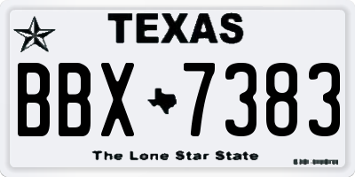 TX license plate BBX7383