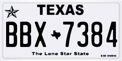 TX license plate BBX7384