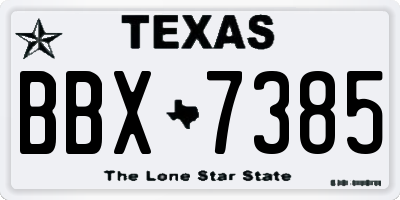 TX license plate BBX7385