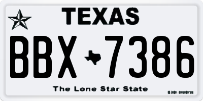 TX license plate BBX7386