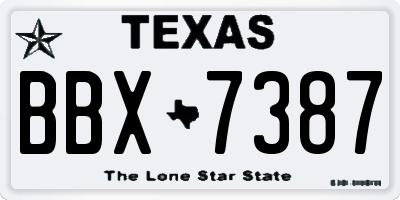 TX license plate BBX7387