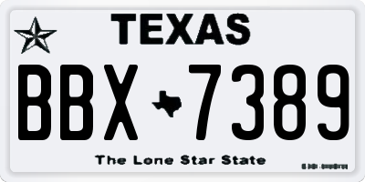 TX license plate BBX7389